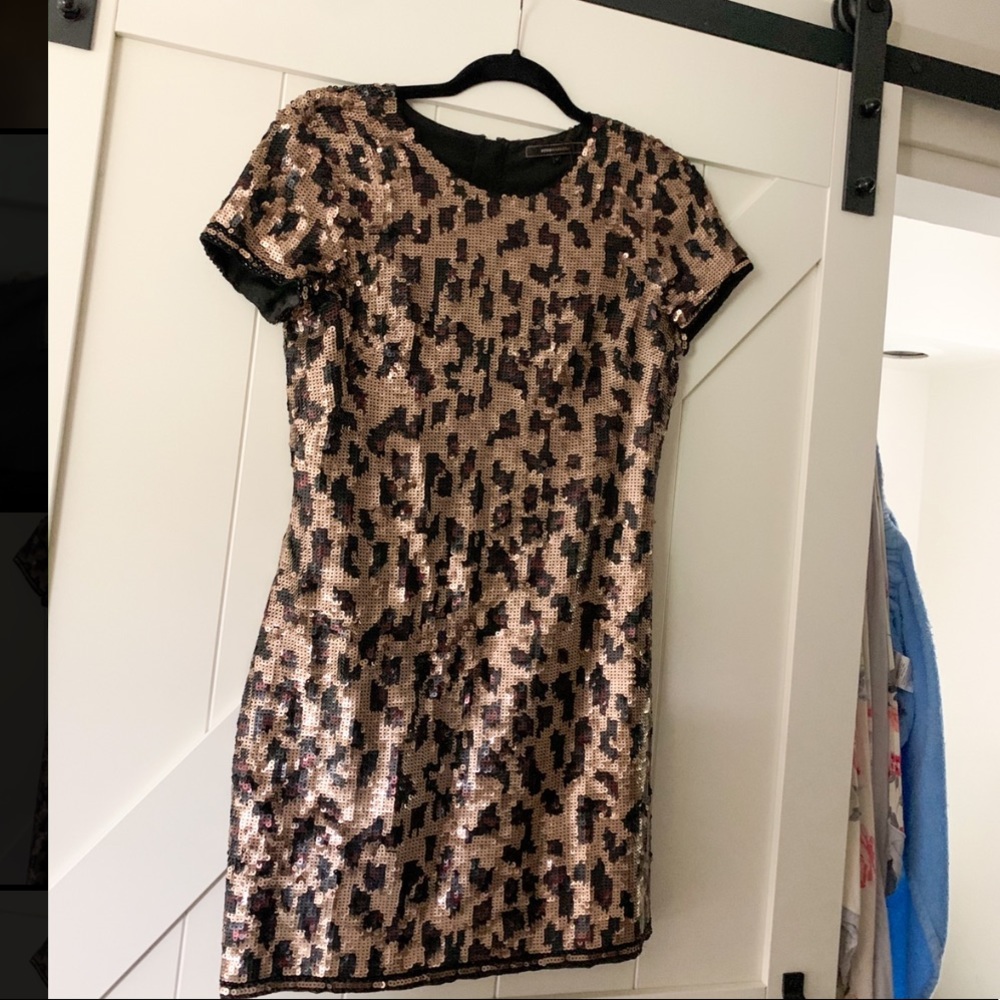 BCBG Sequin Leopard Mini Dress